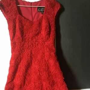 Rose Textured Cocktail Dress